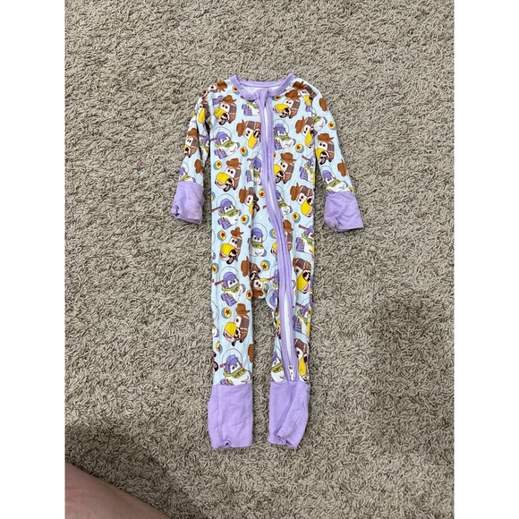 Little Sleepies Other - Disney toy story woody buzz cars print bamboo zippy pajamas size 3-6 months